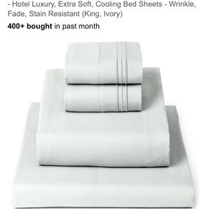 Ivory Hotel-Style 4-Piece Bed Sheet Set - Soft Cooling Bedding